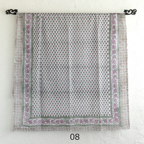 1点限り】木版染め ブロックプリント コットンストール フリークロス