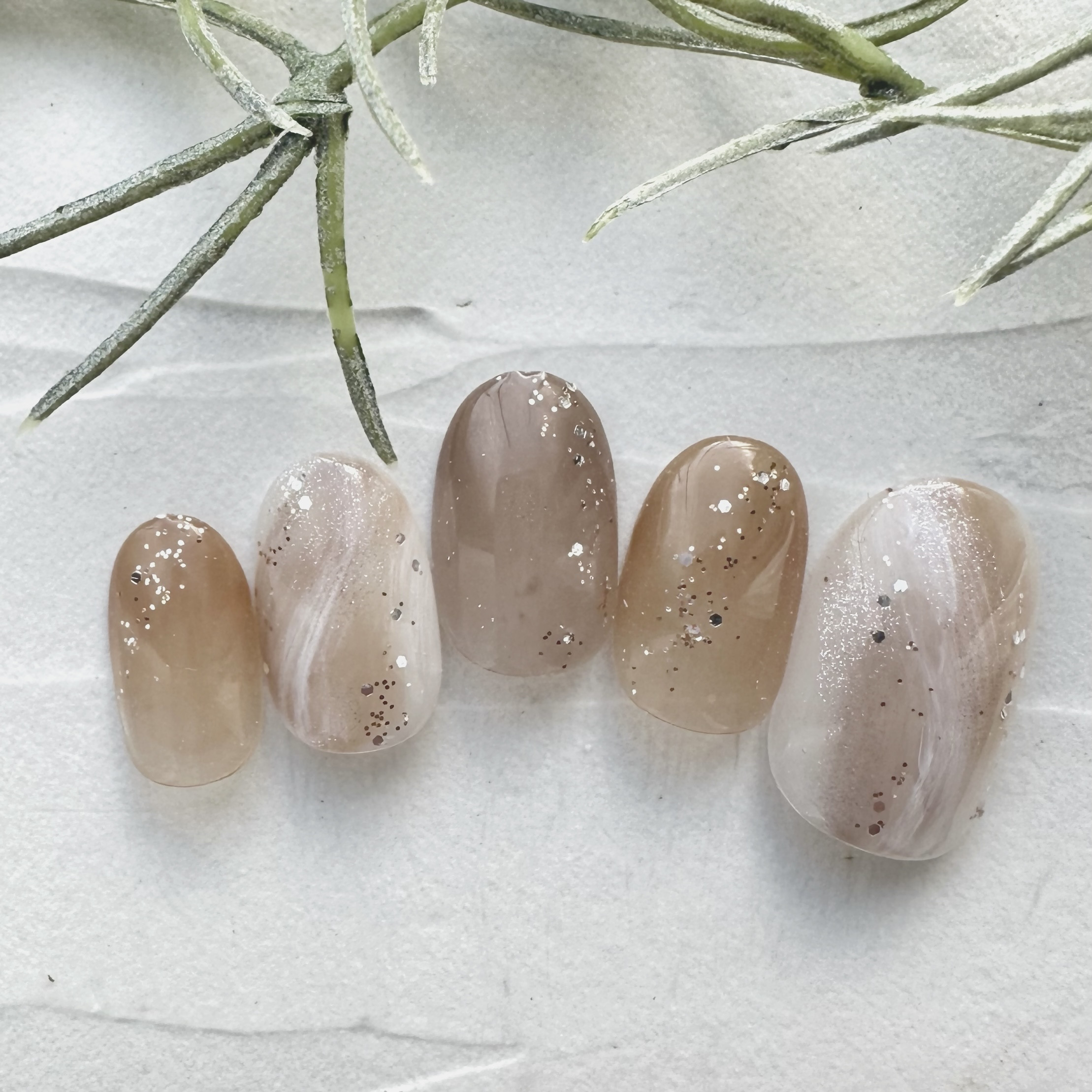 ネイルチップオーダー　フカ様 プロセカの天馬司さんと東雲彰人さんのネイルチップ💛🧡 オーダー