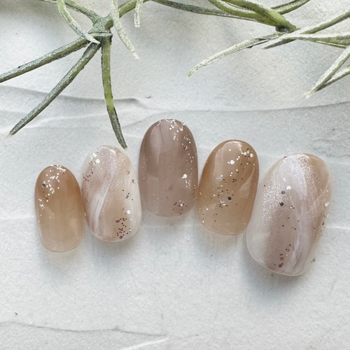 No93. キャメルブラウンネイル ネイルチップ（つけ爪） PonNail 通販