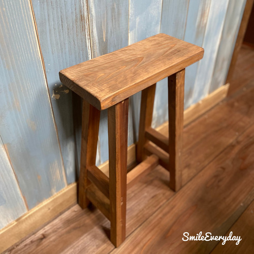 棚付 無垢材 木製スツール ベンチ【サイズオーダー】 椅子（チェアー