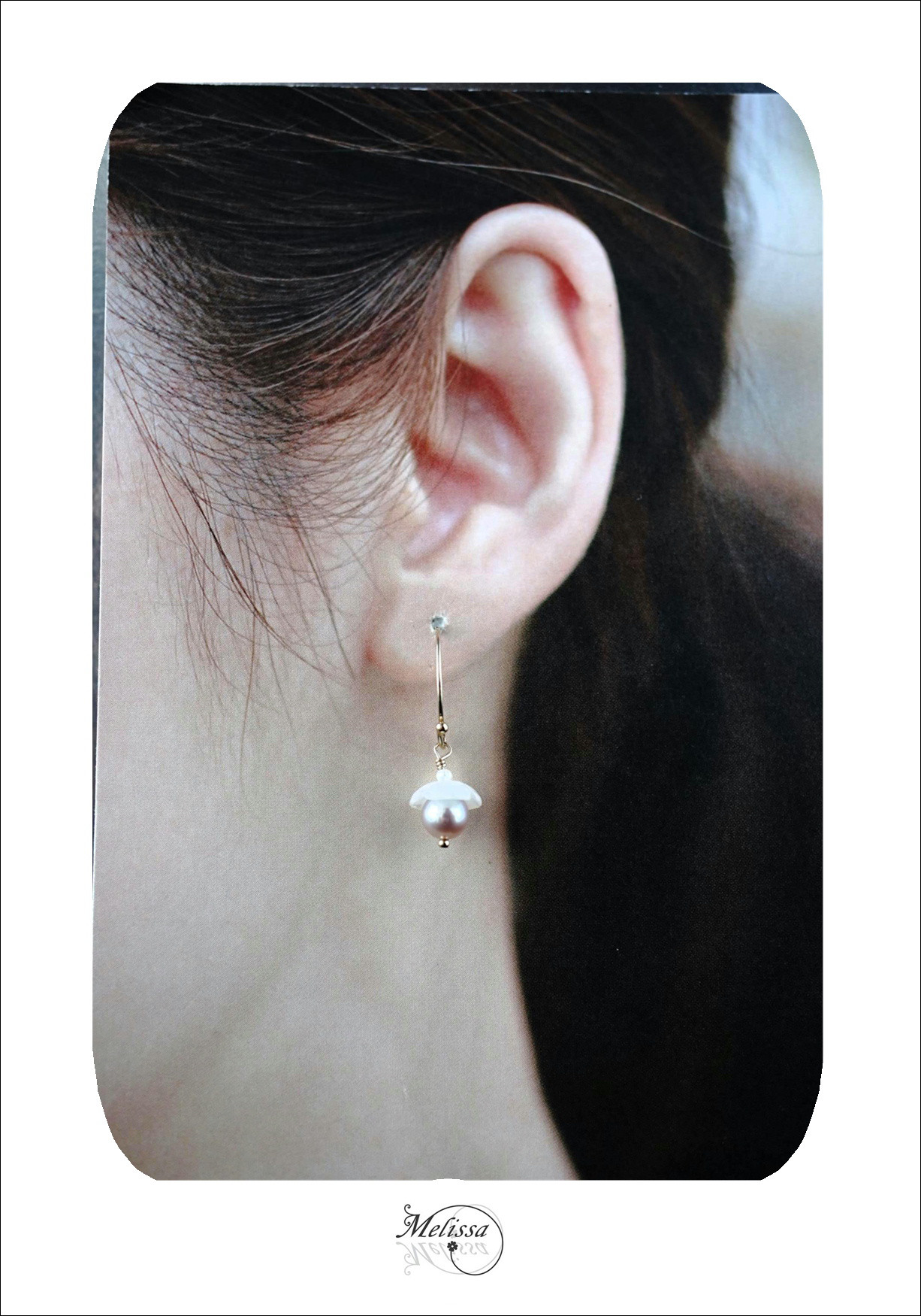 淡水ピンクパールの7粒ネックレスとピアスセット