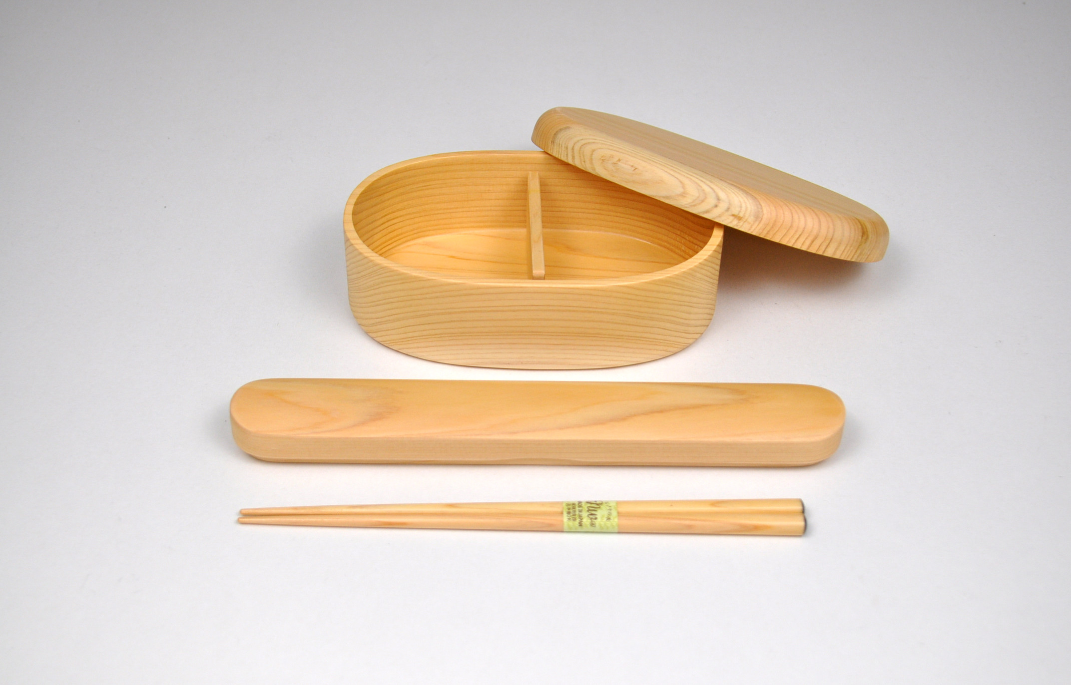 檜（ひのき）　小判弁当箱+箸箱・箸セット　DD-2465