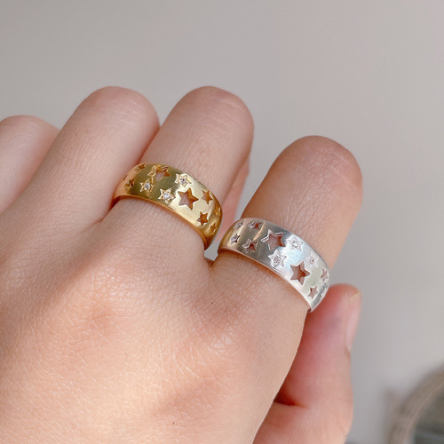 STAR JEWELRY シルバー925×K18 ジルコニア　リング 星　9号 STAR JEWELRY シルバー925×K18 ジルコニア リング 星 9号