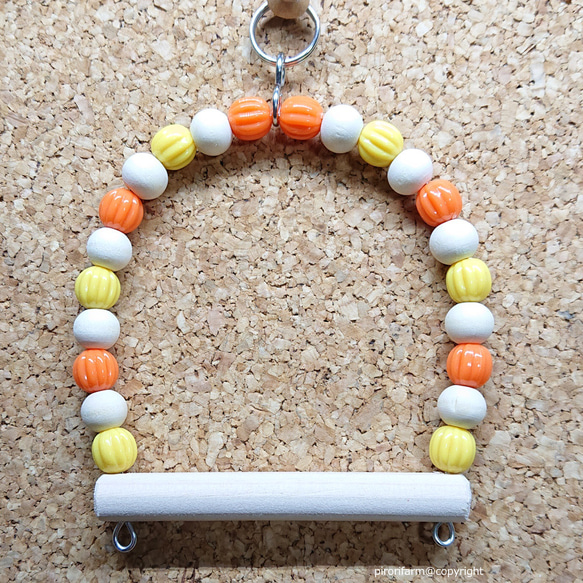 鳥のおもちゃ ビーズウッドブランコ（SS） 2color おもちゃ・ペット  