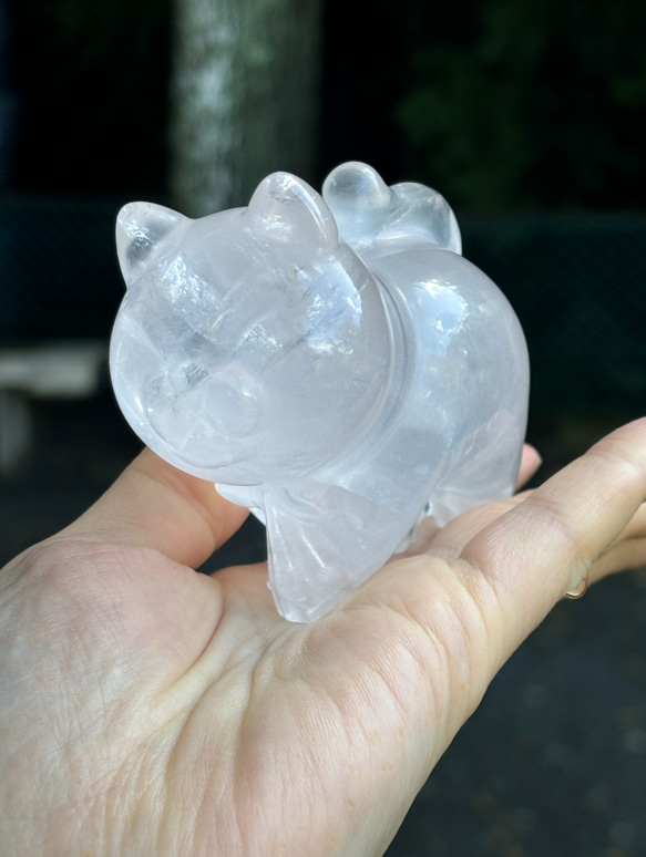 マダガスカル産☆ジラソルクォーツ☆うっすらピンク色☆ねこちゃん  