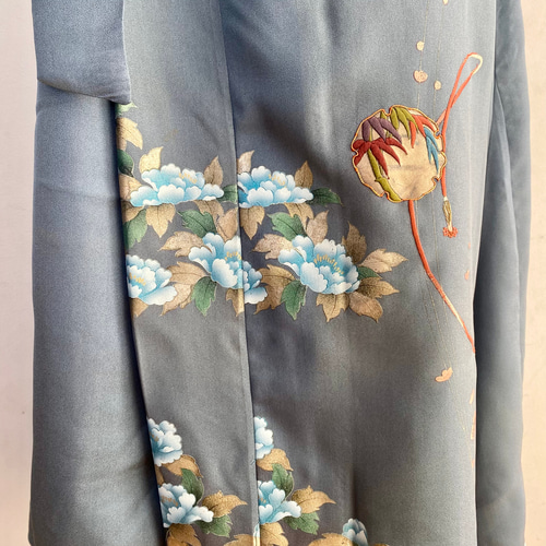 展示品＊着物リメイク☆パフスリーブワンピース
