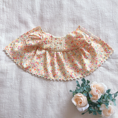 26cmドール用 裏地付き♡かわいい小花柄ワンピース 長袖 ワンピース