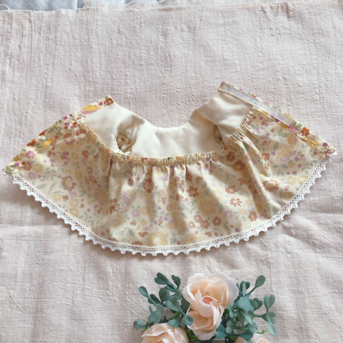 26cmドール用 裏地付き♡シックな花柄ワンピース 長袖 ワンピース