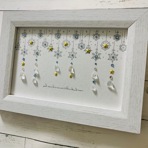 天然石 癒し 雪の結晶 ガーランド リビング トイレ 玄関インテリア雑貨