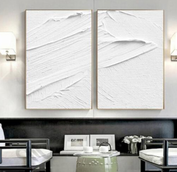 2点セット】キャンバスアート テクスチャーアート 油絵 抽象画 手描き 