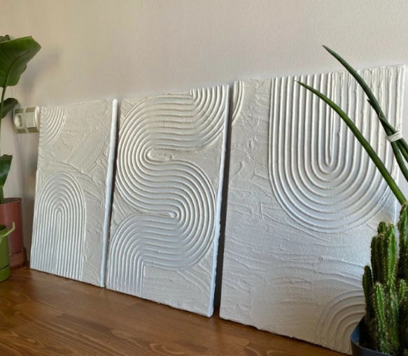 3点セット】アートパネル テクスチャーアート 油絵 抽象画