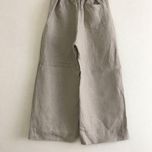 リネンシンプル8分丈ワイドパンツ・全3色 キュロット・ワイド