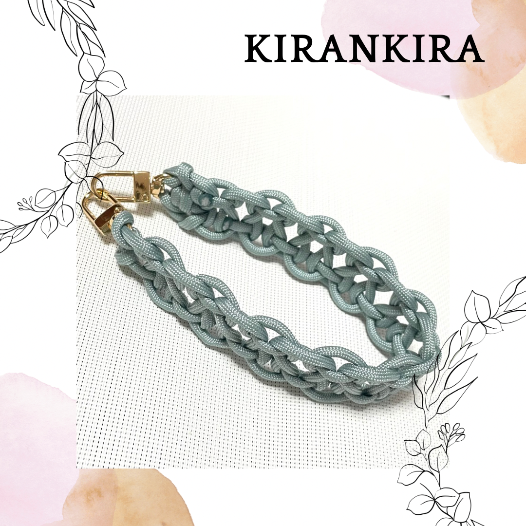 再販×5]パラコードのスマホハンドストラップKBK bar編み