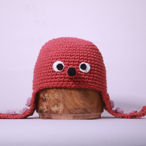 タコさんニット帽子（子ども用） 帽子(ベビー・キッズ) jyojyo