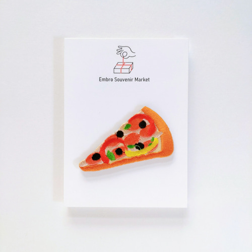 iPhone - ぴざ 2点 ピザ 1ピース 2WAYS！刺繍のアイロンワッペン＆ステッカー