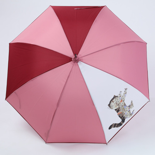 ◾︎8181haru◾︎ピンクハウス　さくらんぼとロゴプリント黒雨傘 雨傘【ごろりん猫】ライトピンク ※傘と他作品との同時購入は