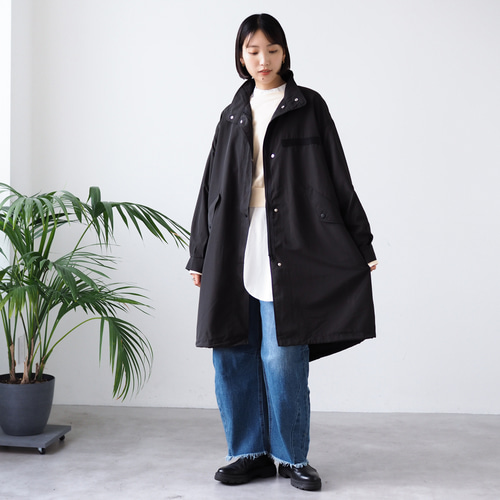 春～初冬までOK」 軽量スタンドカラーコート M-51 ブラック/モッズ