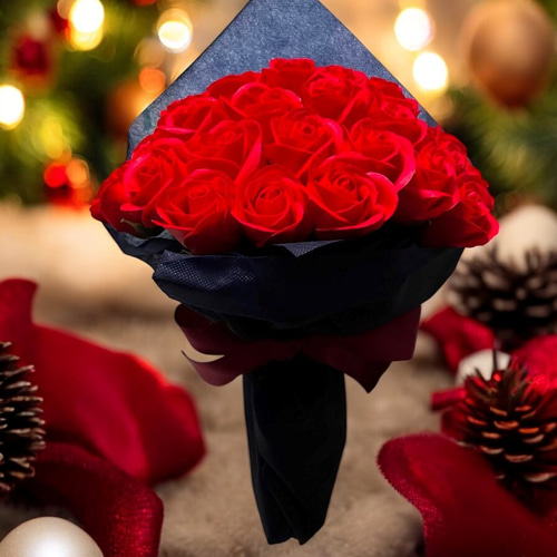 サヴォンローズ花束 ルビーレッド S(50本) アートフラワー K.Amura