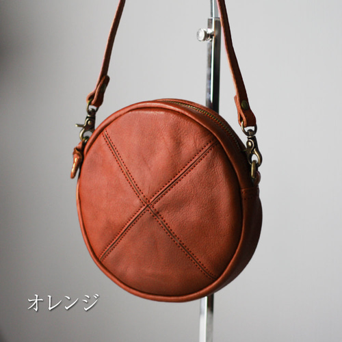 本革 サークルポシェット 丸い ショルダー 丸型 斜め掛け 秋冬