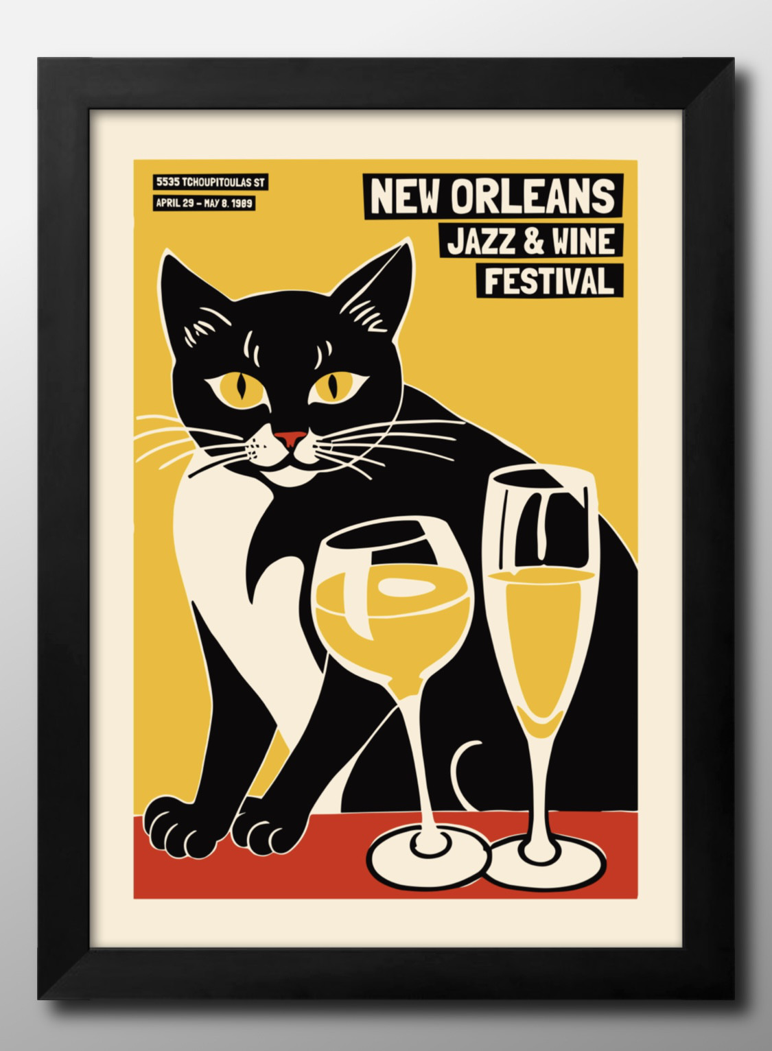 15255□ポスター アート 絵画『ニューオーリンズ ジャズ 猫 ネコ』北欧