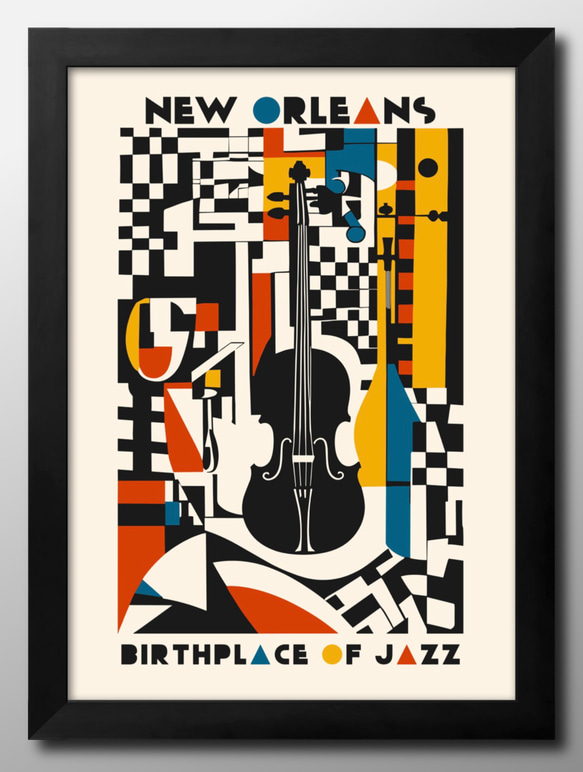 油絵「　ジャズ　」原画 15250□ポスター アート 絵画『ニューオーリンズ ジャズ JAZZ』北欧 A3