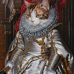 手描き画 猫貴族「貴族の猫の肖像」F4号 絵画 MFARTSTUDIO 通販