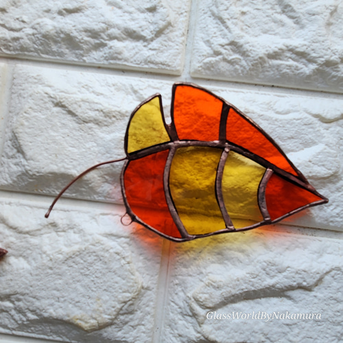 カラフル紅葉 秋の葉っぱ サンキャッチャー ステンドグラス雑貨