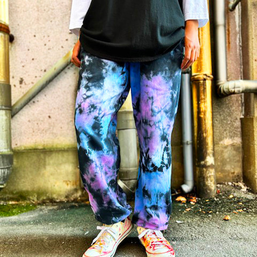 タイダイ　フリース　紫　itimi shury スウェット　パンツ　ganni タイダイ フリース 紫 itimi shury スウェット パンツ ganni F