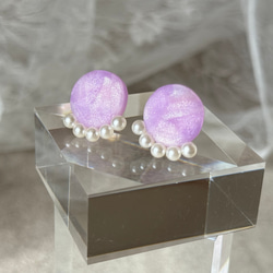 可憐な椿クリップイヤリング アシンメトリー ポリマークレイ オーブン