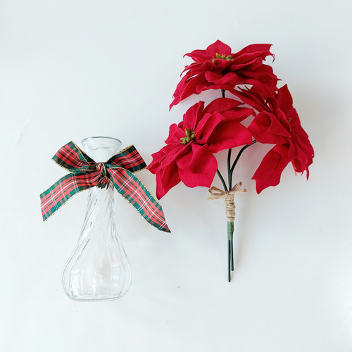 光触媒】ポインセチアの花瓶挿し アートフラワー ビーマイン 通販