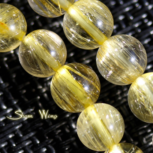 美針✨️高品質ゴールドルチルクォーツ ブレスレット約6.5～6.8mm✧1本 