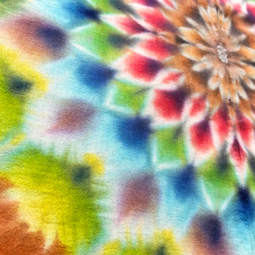 タイダイ染め 前開きのロングワンピース ダークブラウン 幻想的