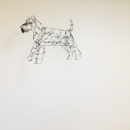 ワイヤーアート ワイヤークラフト 犬 ミニチュアシュナウザー 立体