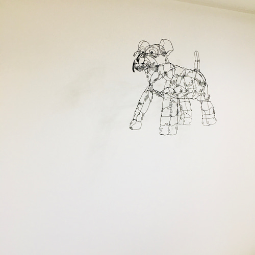 ワイヤーアート ワイヤークラフト 犬 ミニチュアシュナウザー 立体