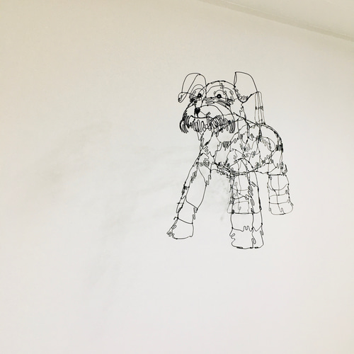 ワイヤーアート ワイヤークラフト 犬 ミニチュアシュナウザー