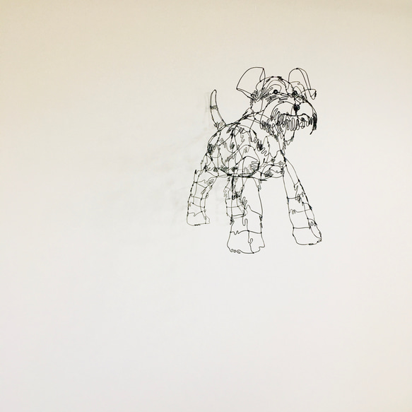 ワイヤーアート ワイヤークラフト 犬 ミニチュアシュナウザー