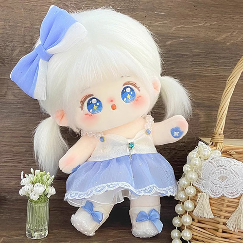 20cmぬいぐるみ 着せ替えぬいぐるみ そら 白髪青目 ツインテール