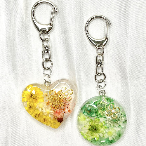 キーホルダー 緑 レジン お花 その他アクセサリー yuyu resin