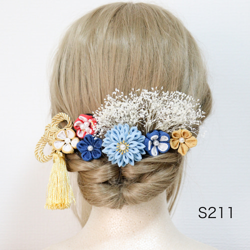 つまみ細工 髪飾り ヘアクリップをUピンに変更 つまみ細工 髪飾り ヘアクリップをUピンに変更