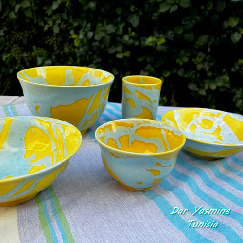 Hanenカラフル地中海陶器＊具だくさんたっぷりスープを飲もう ボウル