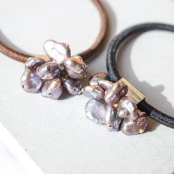 じゃらじゃら  ヘアゴム  大ぶりラメ/秋色フラワー じゃらじゃら ヘアゴム 大ぶりラメ/秋色フラワー