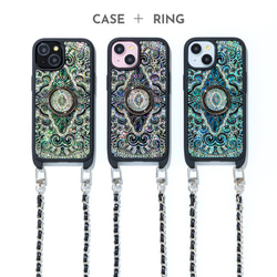 天然貝殼、珍珠母系藝術、貝殼★古伊斯坦堡（帶鍊子的高品質智慧型手機殼）智慧型手機肩帶 第16張的照片