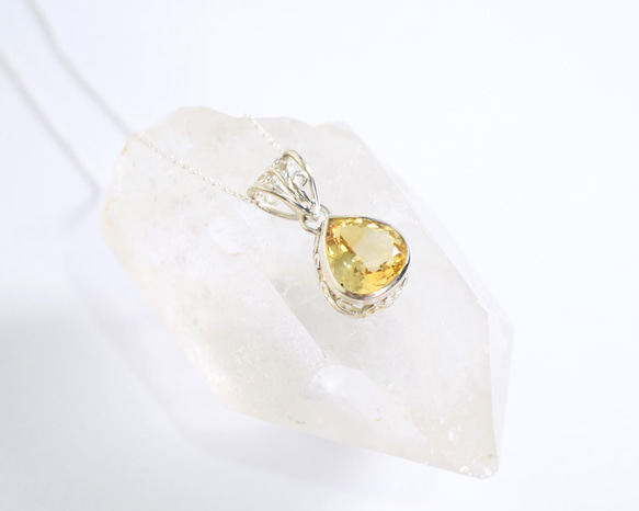 レモンクォーツとシトリンの天然石ネックレス レモンクォーツ 天然石