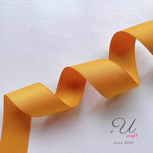880【マットサテンリボン25㎜/1m】イエロー リボン・テープ ＋Ucraft