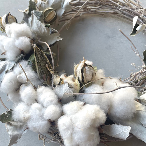 専用＊Winter＊3色のコットン ドライフラワーリース