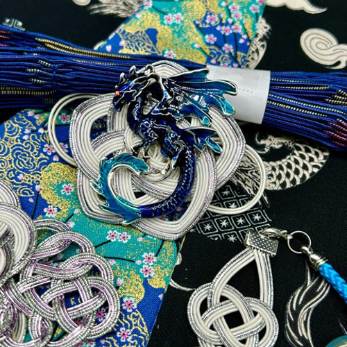 目玉商品】2565半幅帯＆龍の帯留め・帯飾り・帯締め 博多織 和装小物