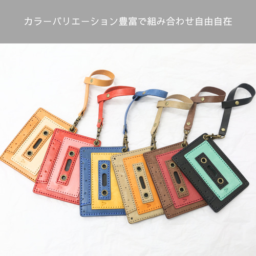 送料無料 レトロなカセットテープ型 パスケース ストラップ付