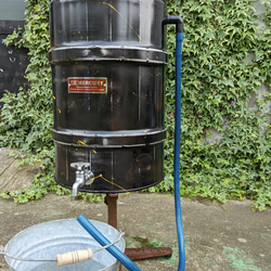 コーヒー木樽の雨水タンク 樽型 貯水タンク ガーデニング #アン