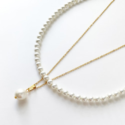 Ｇちゃん ♦︎14kgf淡水パールフラワーカービングネックレス ☆14kgf☆淡水パールネックレス（440） | iichi 日々の暮らしを