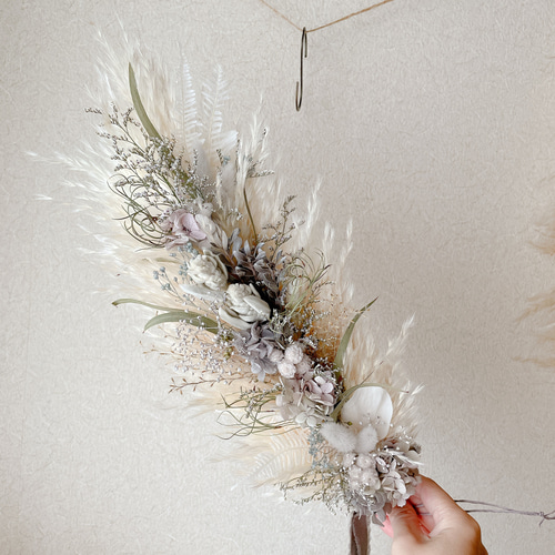 パンパスグラスのガーランド ドライフラワー 横長スワッグ スワッグ